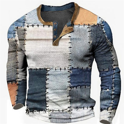 🎁😍【Oferta especial de nueva llegada】Camiseta manga larga para hombre – Estampado discreto, corte moderno y algodón suave. ¡Ideal para oficina o finde! (Tallas S a 4XL)