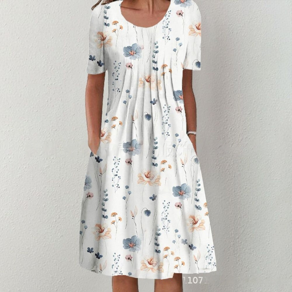 【S-5XL】 Vestido moderno con escote redondo y estampado.