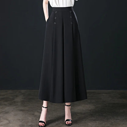 👗✨【40-90KG】Culottes anchos de tiro alto y efecto estilizante que disimulan imperfecciones sin revelar piel