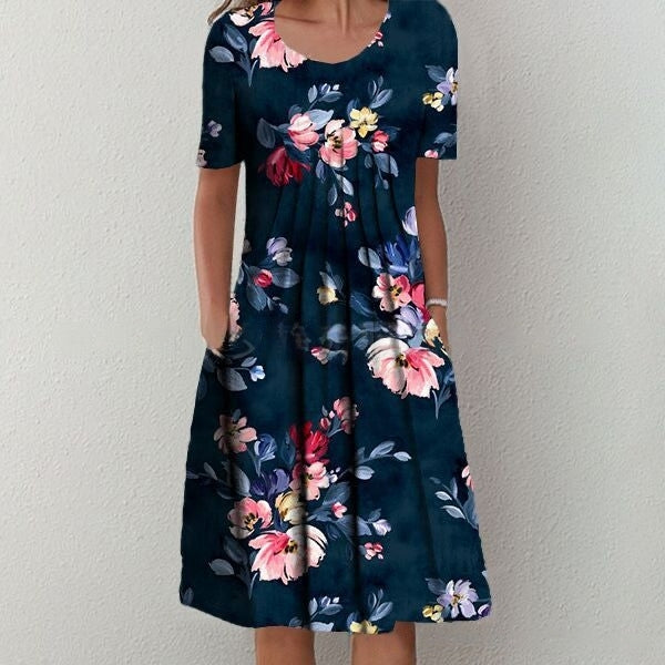 【S-5XL】 Vestido moderno con escote redondo y estampado.