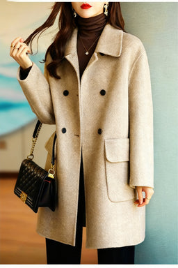 🔥nowa jesienno-zimowa wysokiej jakości dwuwarstwowa kaszmirowa kurtka