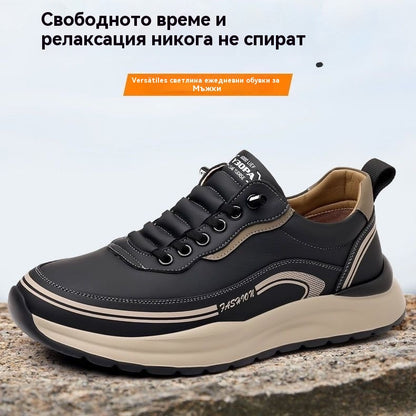 【39-45】Водоустойчиви и устойчиви на петна кожени маратонки с меки, удобни подметки.