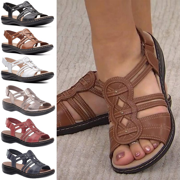 【35-43】Sandalias planas de cuero suaves y cómodas para mujer, ideales para uso diario.