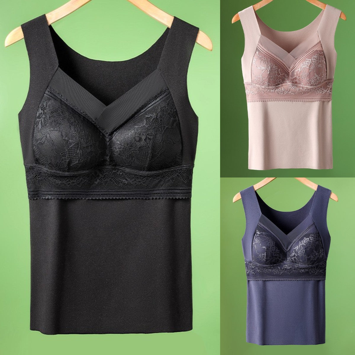 🔥【3 piezas】❤️【40-100 kg】Ropa interior de encaje de terciopelo de ganso de otoño e invierno, espalda hermosa, accesorios para fruncir el pecho, prevención de la flacidez del pecho✅