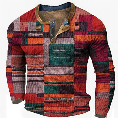 🎁😍【Oferta especial de nueva llegada】Camiseta manga larga para hombre – Estampado discreto, corte moderno y algodón suave. ¡Ideal para oficina o finde! (Tallas S a 4XL)