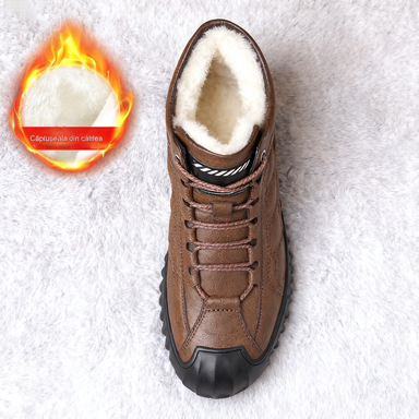 【39-44】2025 nowe skórzane buty śniegowe dla mężczyzn