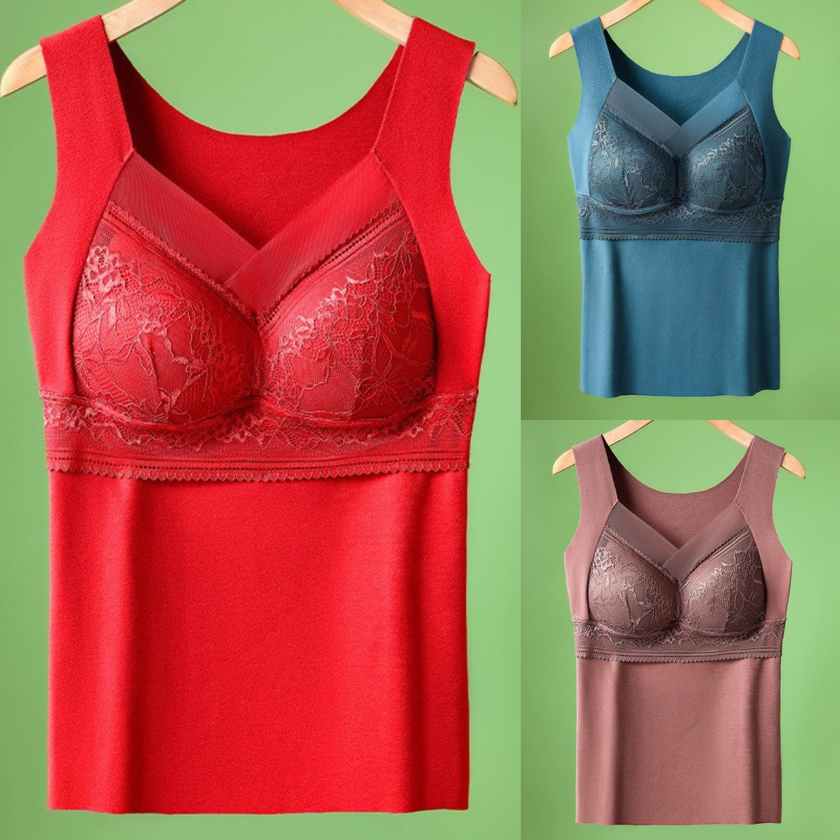 🔥【3 piezas】❤️【40-100 kg】Ropa interior de encaje de terciopelo de ganso de otoño e invierno, espalda hermosa, accesorios para fruncir el pecho, prevención de la flacidez del pecho✅