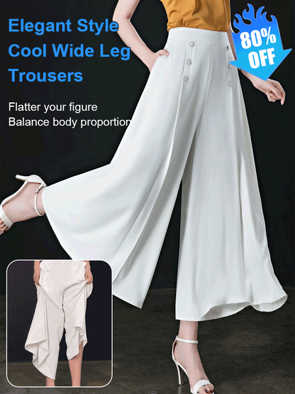 👗✨【40-90KG】Culottes anchos de tiro alto y efecto estilizante que disimulan imperfecciones sin revelar piel