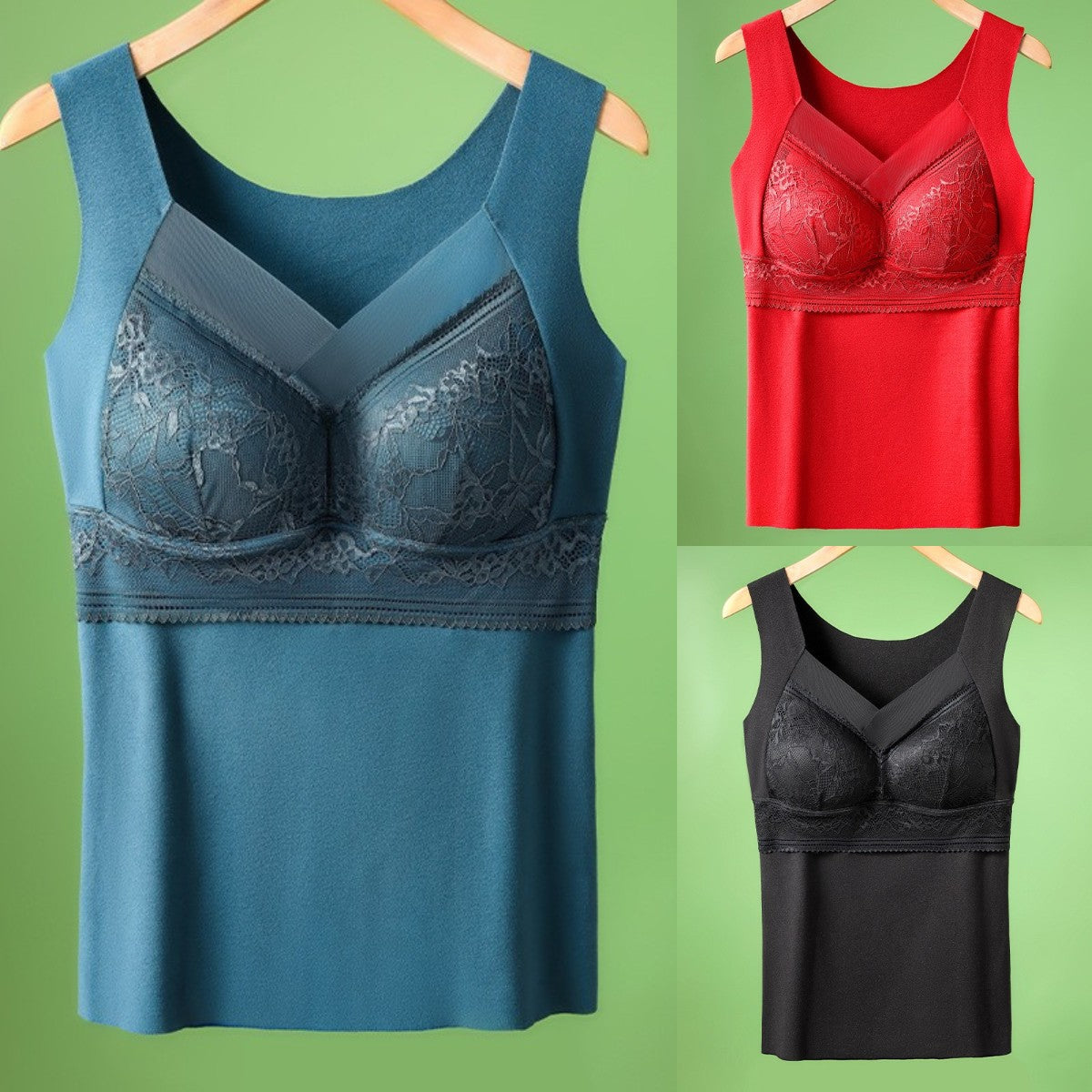 🔥【3 piezas】❤️【40-100 kg】Ropa interior de encaje de terciopelo de ganso de otoño e invierno, espalda hermosa, accesorios para fruncir el pecho, prevención de la flacidez del pecho✅