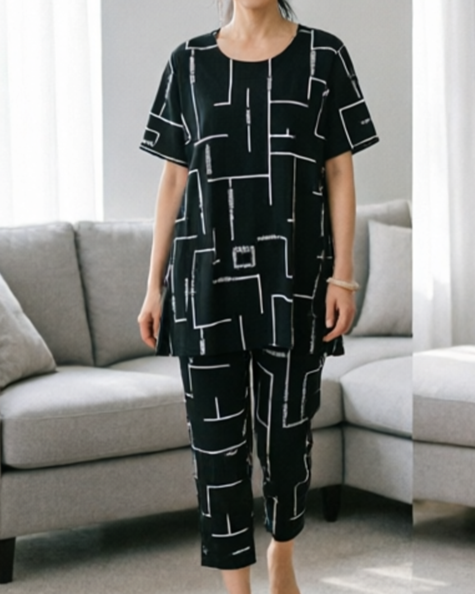 👗【30% de descuento】【Top + Pantalones】🔥🔥Conjunto de manga corta para mujer, nueva colección 2026, estilo casual, ideal para mujeres de mediana edad y mayores.